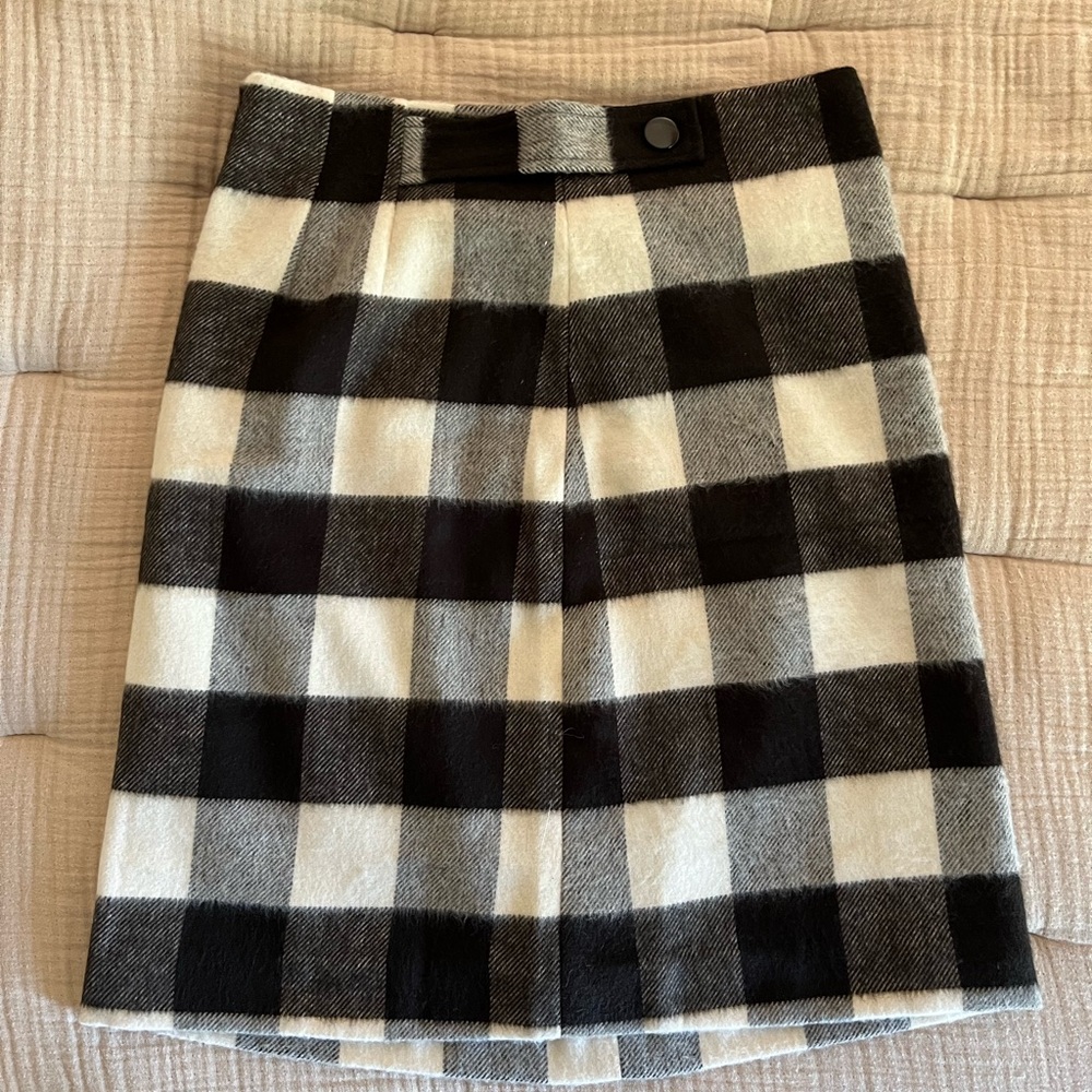 NWT LOFT Buffalo Plaid Wool-Blend Shift Skirt - Picture 11 of 11